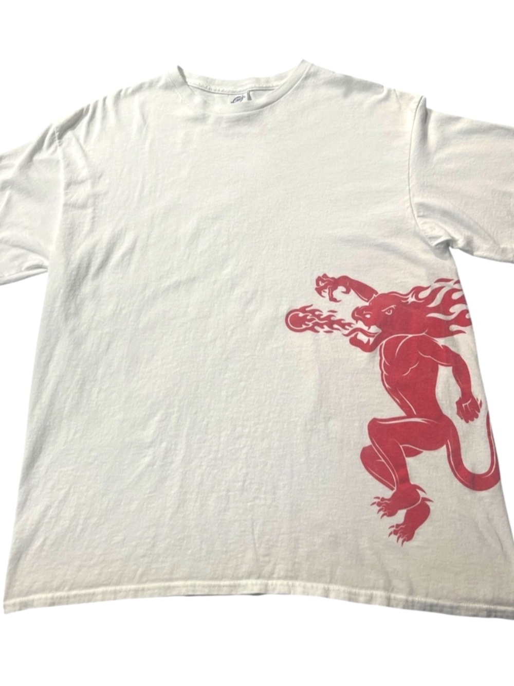 Fireball Cinnamon Whiskey Fire Breathing Red Dragon Promo T Shirt White XL